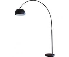 SalesFever Bogenlampe Tinus, E27, 1 St., mit Dimmschalter, echter Marmorfuß schwarz Bogenlampen Stehleuchten Lampen Leuchten