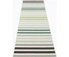 NORTHRUGS Läufer Paros, rechteckig, 8 mm Höhe, Flachgewebe, In- und Outdoor geeignet, Streifen-Design, Für Terasse Balkon, Flur Diele grün Teppichläufer Bettumrandungen Teppiche