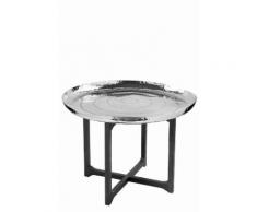Fink Tabletttisch, silberfarben, silber-schwarz