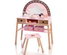MUSTERKIND Schminktisch Malva, rose/ gold, mit Stuhl; für Kinder rosa Ab 3-5 Jahren Altersempfehlung