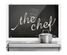 Wall-Art Herd-Abdeckplatte Spritzschutz Küchen Chef Koch, (1 tlg.) schwarz Küchenaccessoires Wohnaccessoires