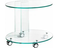 Places of Style Beistelltisch, aus Floatglas, Rollwagen, Küchenwagen farblos Beistelltisch Beistelltische Tische