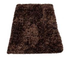 Paco Home Badematte Kanda 360, rechteckig, Höhe 45 mm, rutschhemmend beschichtet, fußbodenheizungsgeeignet, Badteppich, Uni Farben, weicher Hochflor, waschbar, rechteckig & rund erhältlich braun Badematten