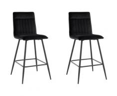 Leonique Hochstuhl Artémire, 2 St., Veloursstoff, im 2er Set erhältlich, mit einem Metallgestell, in verschiedenen Bezugsqualitäten und Farbvarianten Sitzhöhe 70 cm schwarz Esszimmerstühle Stühle Sitzbänke