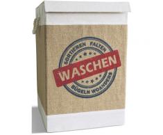 Franz Müller Flechtwaren Wäschebox Krims Krams beige Wäschetonnen Wäschekörbe Wäschetruhen Badmöbel Wäschesammler