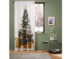 Vorhang LED-Tannenbaum my home Stangendurchzug 1 Stück, weiß, Neutral, silbergoldfarben