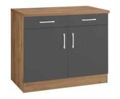 HELD MÖBEL Unterschrank Colmar, 100 cm, mit Metallgriff, für viel Stauraum grau Küchenserien Küchenmöbel
