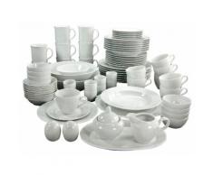 CreaTable Kombiservice "RITMO" (80-tlg) Porzellan, weiß, Neutral, weiß