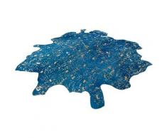 Fellteppich Glam 410 Kayoom fellförmig Höhe 8 mm Naturprodukt, blau, goldfarben-blau