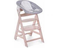 Hauck Hochstuhl Beta+ Newborn Set 3in1, White Washed Stretch Grey grau Baby Mitwachsende Hochstühle Babymöbel Stühle