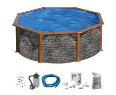 KONIFERA Rundpool Malaga II (Set) grau Swimmingpools Pools Planschbecken Garten Balkon
