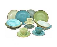 CreaTable Kombiservice Steinzeug NATURE COLLECTION (20tlg), grau, Neutral, grau-blau-grün-sand