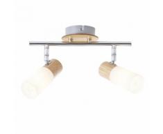 Brilliant Leuchten Deckenleuchten, E14, Babsan Spotrohr 2flg holz hell/weiß braun LED-Lampen LED-Leuchten SOFORT LIEFERBARE Lampen Deckenleuchten