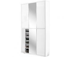 HMW Schuhschrank Spazio, weiß, weiß/weiß Hochglan-Spiegelfronten