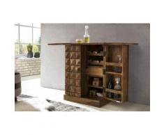 Home affaire Hausbar/ Barschrank »Natalie«, aus Massivholz, in 3-D-Optik, braun, Sheesham