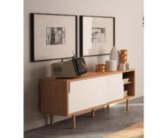 TemaHome Sideboard Dann, mit zwei Schiebetüren und unterschiedlichen Beinvarianten, Breite 135 cm beige Sideboards Kommoden