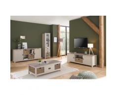 Home affaire Vitrine Georgina, mit 1 Glastür, 2 Schubladen, offenes Fach und Korb, Höhe 186 cm beige Standvitrinen Vitrinen