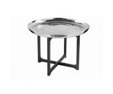 Fink Tabletttisch, silberfarben, silber-schwarz