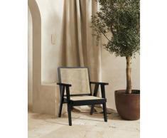 LeGer Home by Lena Gercke Rattanstuhl Alena, mit Rattan Einsätzen in der Rückenlehne und Sitzfläche beige Holzstühle Stühle Sitzbänke