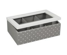 Ambiente Haus Aufbewahrungsbox Teekästchen - grau 23cm, (1 St.) weiß Körbe Boxen Regal- Ordnungssysteme Küche Ordnung
