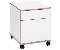 Rollcontainer Trelle, weiß, weiß matt-eiche furniert
