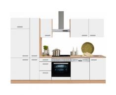 OPTIFIT Küchenzeile mit E-Geräten »Odense«, Breite 300 cm mit 28 mm starker Arbeitsplatte, weiß, weiß