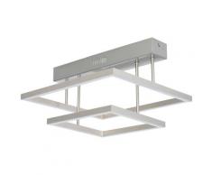 Brilliant Leuchten Deckenleuchte Tunar, LED-Modul, 1 St., Warmweiß, LED 2flg quadratisch nickel silberfarben LED-Lampen LED-Leuchten Lampen sofort lieferbar