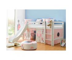 Hoppekids Hochbett, mit Matratze und Textil-Set rosa Kinder Hochbetten Kinderbetten Betten Hochbett