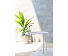 Homexperts Beistelltisch Smart, Tablett-Tisch aus Metall, 47 cm Durchmesser weiß Beistelltische Tische Tisch