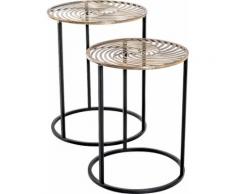 HAKU Satztisch schwarz Blumentisch Blumenhocker Deko Wohnaccessoires Tisch