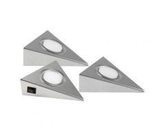HEITRONIC LED Unterbauleuchte Genua, LED-Board, Warmweiß, Anschlussfertiges Komplett-Set inkl. Netzteil mit Zuleitung silberfarben Möbelleuchten SOFORT LIEFERBARE Lampen Leuchten