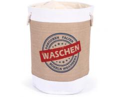 Franz Müller Flechtwaren Wäschebox Krims Krams, rund beige Wäschetruhen Wäschekörbe Badmöbel Wäschesammler