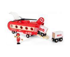BRIO Spielzeug-Hubschrauber "BRIO WORLD Eisenbahn-Transporthubschrauber", rot, Unisex, rot