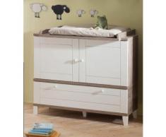 Wickelkommode zur Babymöbelserie »Bella«, in wildeiche trüffel/ weiß matt, natur, wildeiche Trüffel/weiß matt