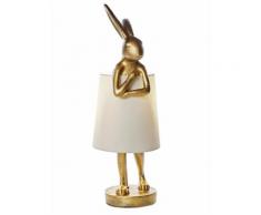 KARE Design Tischleuchte mit Hasen-Figur, goldfarben, Neutral, antikgoldfarben