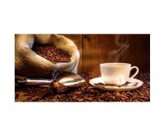 Home affaire Glasbild S. Cunningham: Kaffeetasse und Leinensack mit Kaffeebohnen braun Glasbilder Bilder Bilderrahmen Wohnaccessoires
