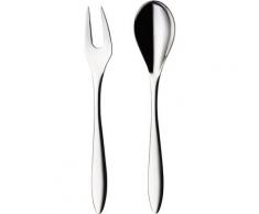 nurso Besteck-Set Maria, (Set, 2 tlg.), Edelstahl 18/10, (Servierbesteck), 2-teilig silberfarben Besteckgarnituren Besteck Messer Haushaltswaren