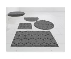 GRUND exklusiv Badematte Hexagon, Höhe 22 mm, rutschhemmend beschichtet, Hoch-Tief-Struktur, Made in Europe grau Badematten