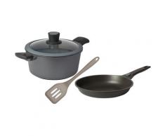 SKK Topf-Set Serie 6 (Set, 4-tlg., 1 Pfanne, Topf, Deckel, Pfannenwender) schwarz Topfsets Töpfe Haushaltswaren Topf