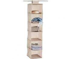 Zeller Hänge-Aufbewahrung Stripes 6 Fächer Vlies beige, beige, natur