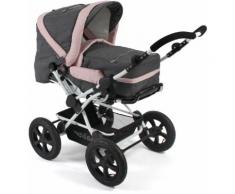 CHIC4BABY Kombi-Kinderwagen Viva, Melange Rosa, 15 kg, ; Kinderwagen grau Baby Ab Geburt Altersempfehlung