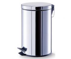 Zeller Present Mülleimer, verchromter Edelstahl silberfarben Mülleimer Kosmetikeimer Badaccessoires Wohnaccessoires
