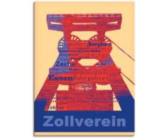 Artland Wandbild Förderturm Pop art beige Kunstdrucke Bilder Bilderrahmen Wohnaccessoires