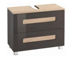 HELD MÖBEL Waschbeckenunterschrank Derby Breite 70 cm, grau, grafit/grau Hochglanz-eichefb.