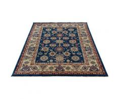Sehrazat Läufer Ornament 1349, rechteckig, 10 mm Höhe, Kurzflor, Orient-Optik, mit Fransen blau Teppichläufer Teppiche und Diele Flur