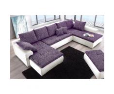 COLLECTION AB Wohnlandschaft, weiß, weiß/violett