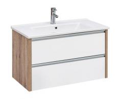 Schildmeyer Waschtisch Bello, beige, wildeiche / weiß glanz