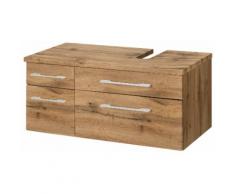 Held Möbel Waschbeckenunterschrank Davos Breite 90 cm, braun, wotaneichefb.