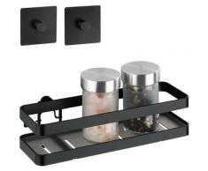WENKO Gewürzregal Turbo-Loc Gala, aus pulverbeschichteter Flachstahl mit Kunststoffboden schwarz Gewürzständer Kochen Backen Haushaltswaren