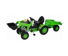 BIG Trettraktor mit Frontlader und Anhänger BIG-Jim-Loader und Trailer, grün, grün-schwarz